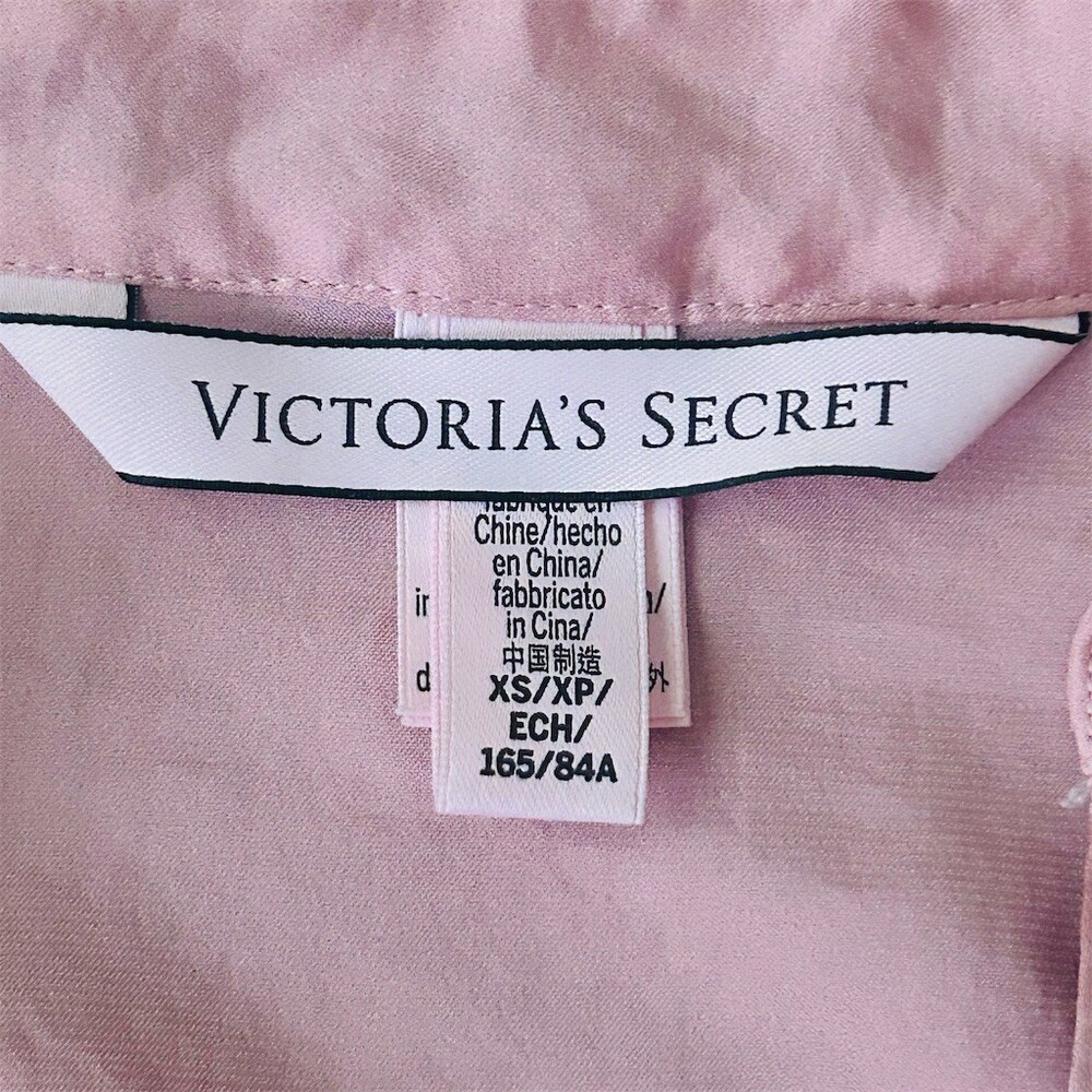 Victoria’s Secret PINK Blouse Womens XS Dusty Rose Satin Wrap Tie Waist - Picture 2 of 8